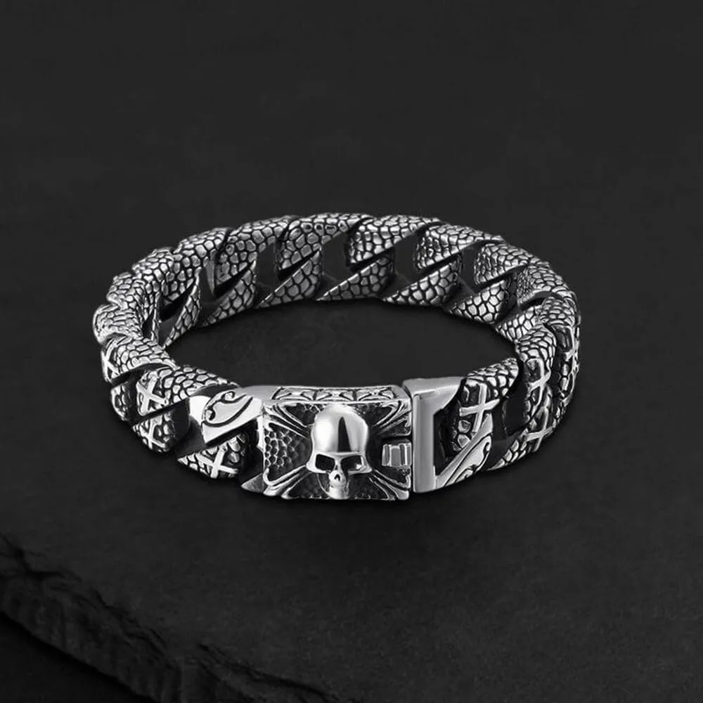 Skull and Cross Stainless Steel Bracelet sold by GTHIC product image thumbnail 3