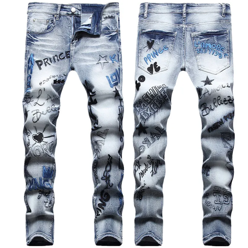 Prince Letter Print Cotton Pants sold by GTHIC