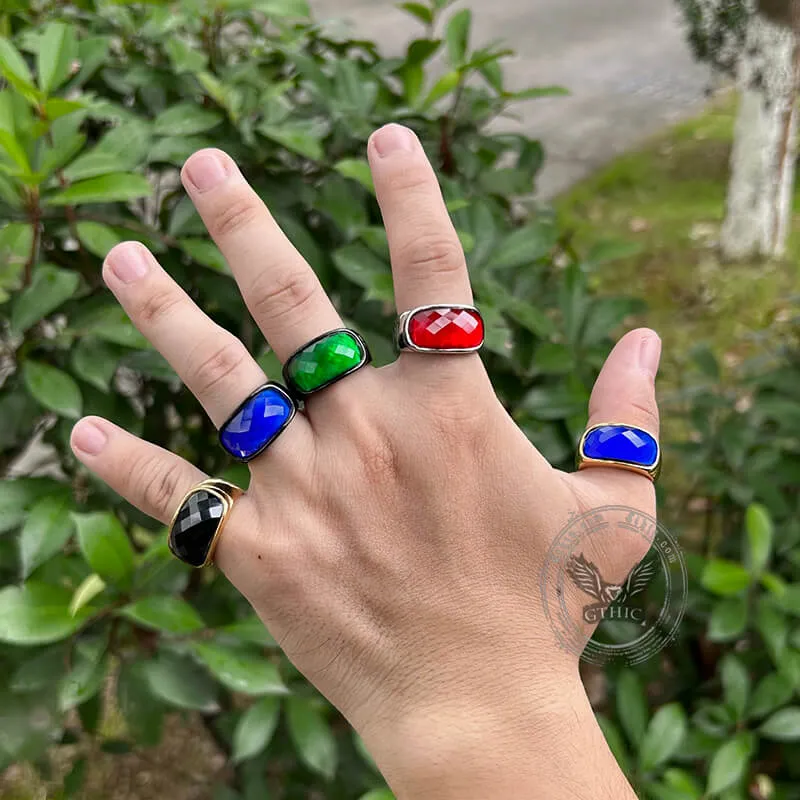 Gem Set Stainless Steel Minimalism Ring sold by GTHIC product image thumbnail 2