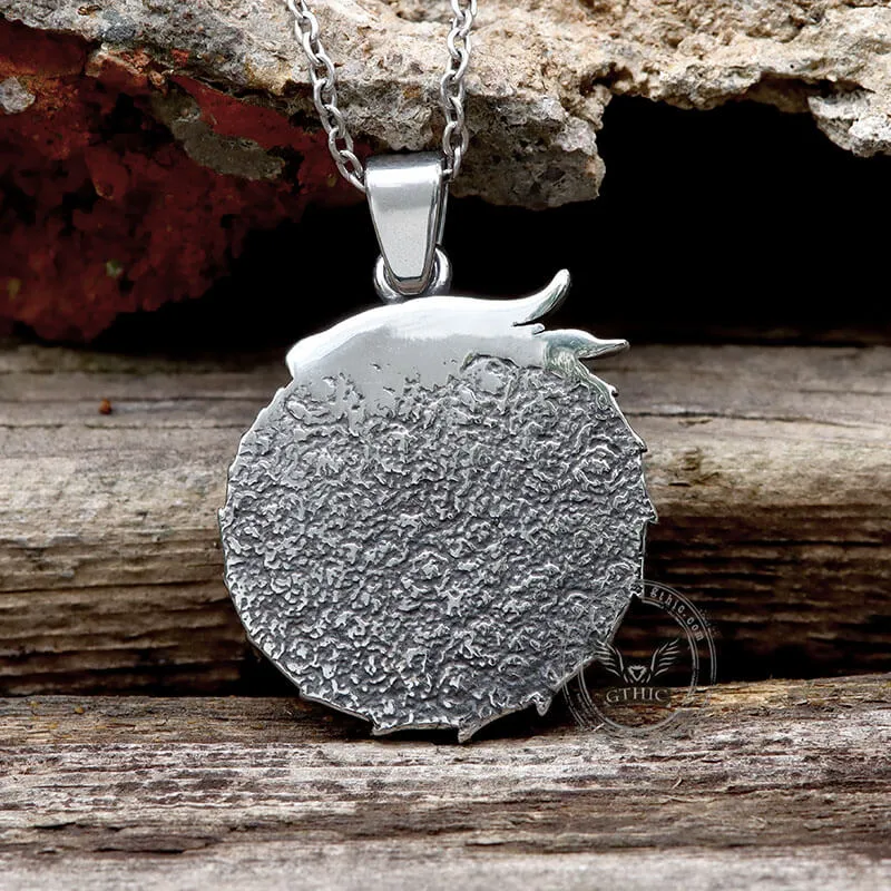 Ouroboros Skoll and Hati Wolf Stainless Steel Pendant sold by GTHIC product image thumbnail 5