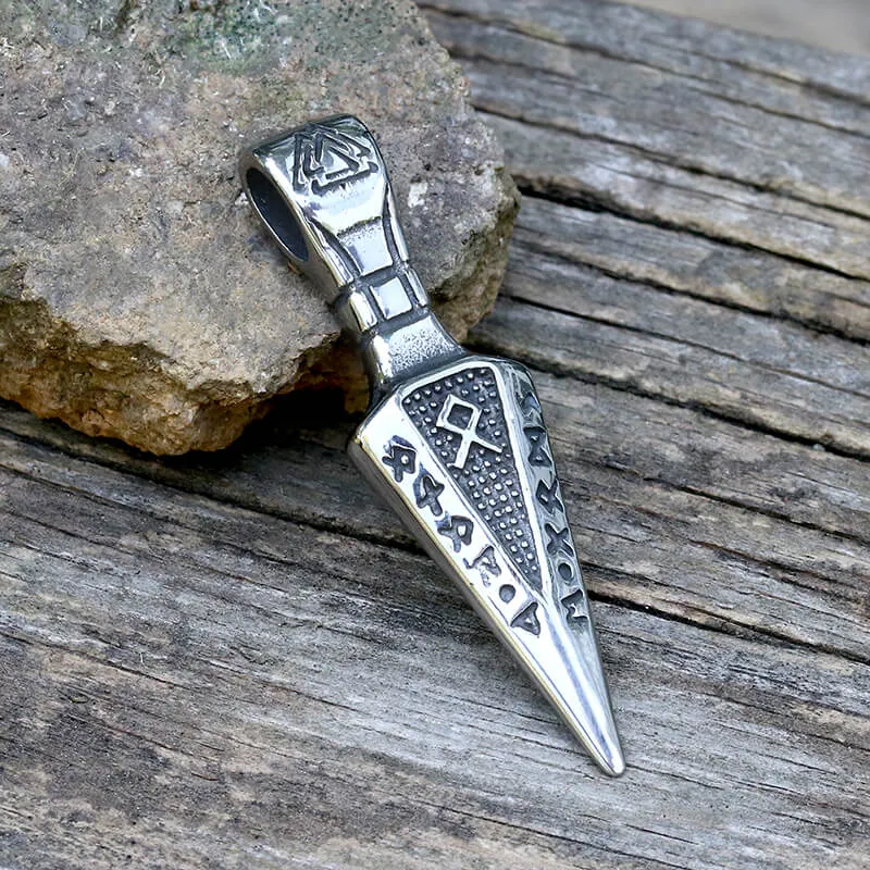 Viking Runes Spear Head Stainless Steel Pendant sold by GTHIC product image thumbnail 4