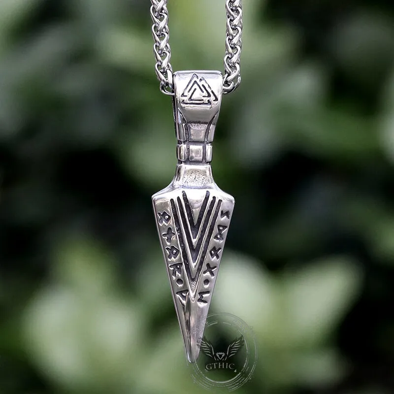 Viking Runes Spear Head Stainless Steel Pendant sold by GTHIC product image thumbnail 5