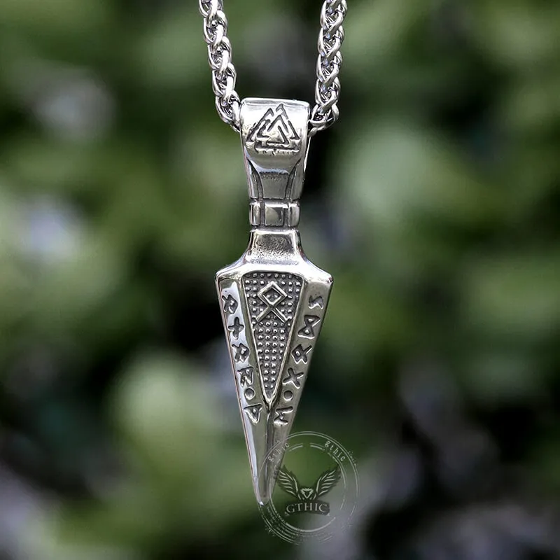 Viking Runes Spear Head Stainless Steel Pendant sold by GTHIC