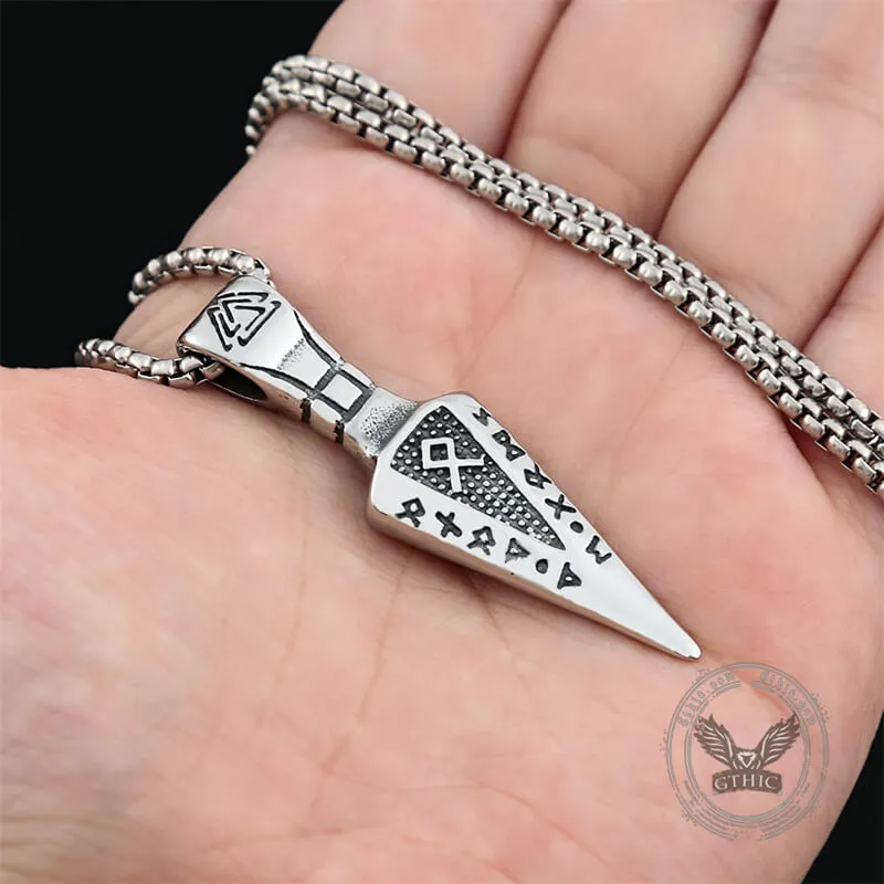 Viking Runes Spear Head Stainless Steel Pendant sold by GTHIC product image thumbnail 3