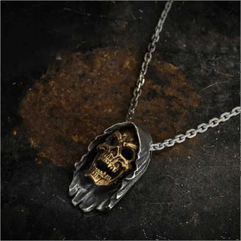 Grim Reaper Sterling Silver Skull Pendant sold by GTHIC product image thumbnail 2