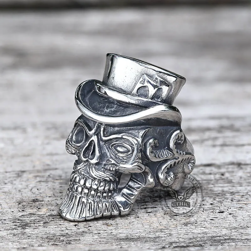 Vintage Gentleman Skull Stainless Steel Ring sold by GTHIC product image thumbnail 4