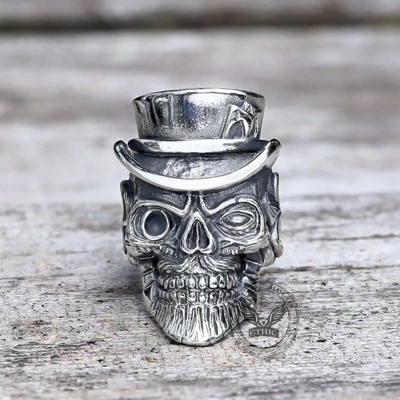 Vintage Gentleman Skull Stainless Steel Ring sold by GTHIC product image thumbnail 3
