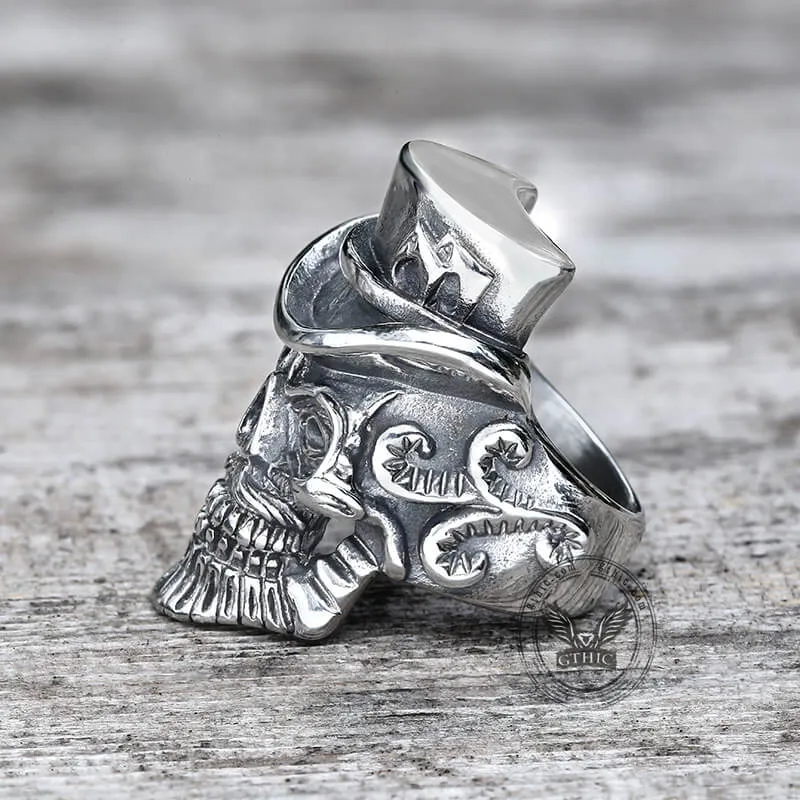 Vintage Gentleman Skull Stainless Steel Ring sold by GTHIC product image thumbnail 5