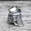 Vintage Gentleman Skull Stainless Steel Ring sold by GTHIC