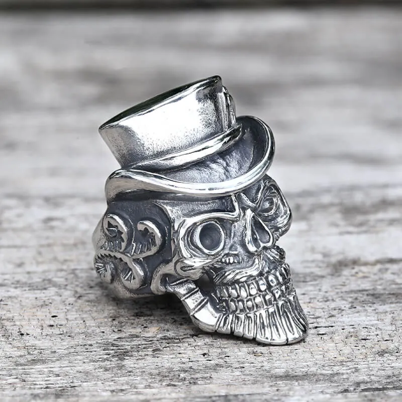 Vintage Gentleman Skull Stainless Steel Ring sold by GTHIC