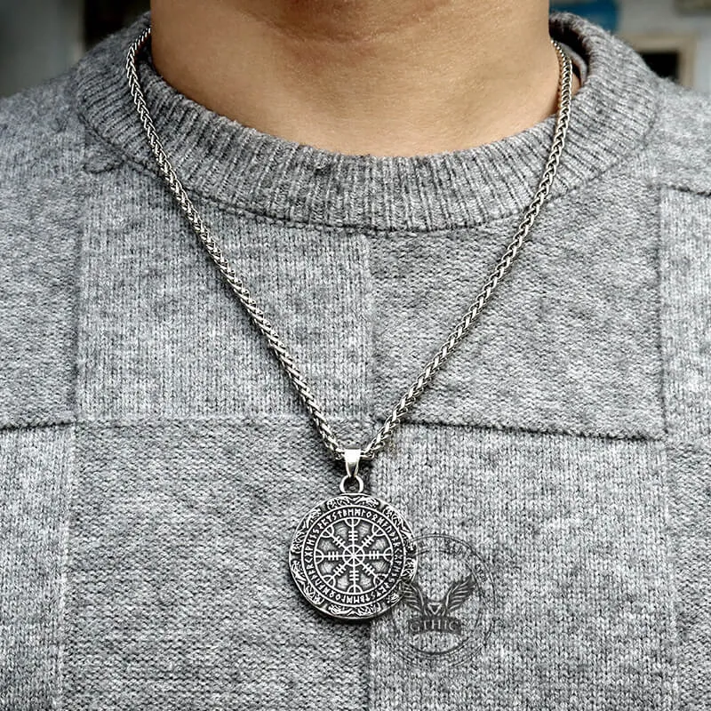 Viking Helm Of Awe Runes Stainless Steel Pendant sold by GTHIC product image thumbnail 2