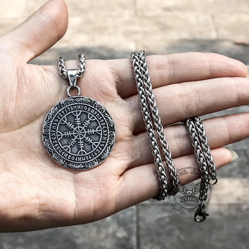 Viking Helm Of Awe Runes Stainless Steel Pendant sold by GTHIC product image thumbnail 5