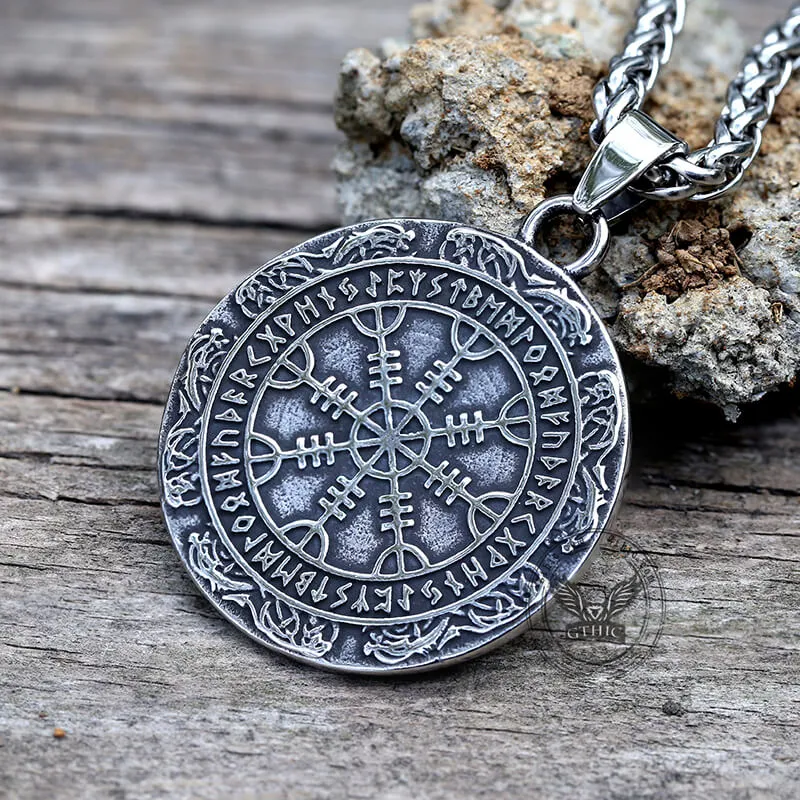 Viking Helm Of Awe Runes Stainless Steel Pendant sold by GTHIC product image thumbnail 3