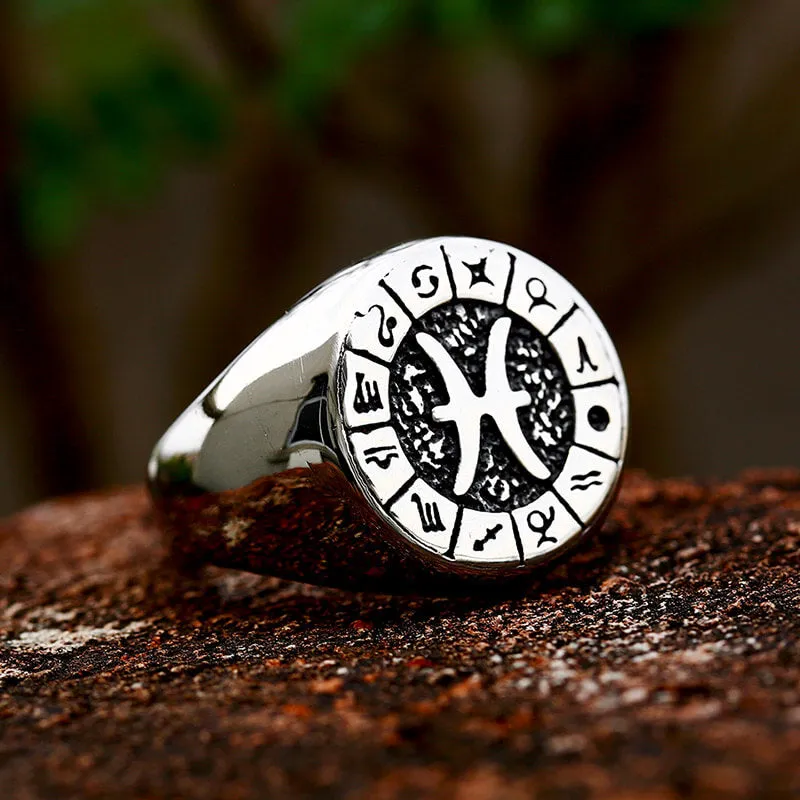 Zodiac Signs Symbol Stainless Steel Ring sold by GTHIC product image thumbnail 4
