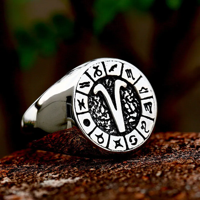 Zodiac Signs Symbol Stainless Steel Ring sold by GTHIC product image thumbnail 5
