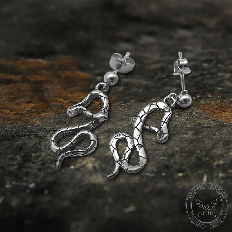 Crawling Snake Stainless Steel Animal Stud Earrings sold by GTHIC product image thumbnail 5
