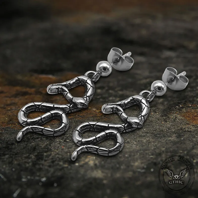 Crawling Snake Stainless Steel Animal Stud Earrings sold by GTHIC product image thumbnail 4