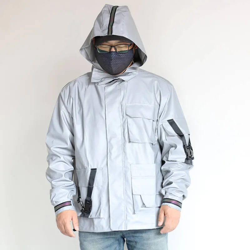 Colorful Multi-Pocket Reflective Techwear Jacket sold by GTHIC product image thumbnail 5