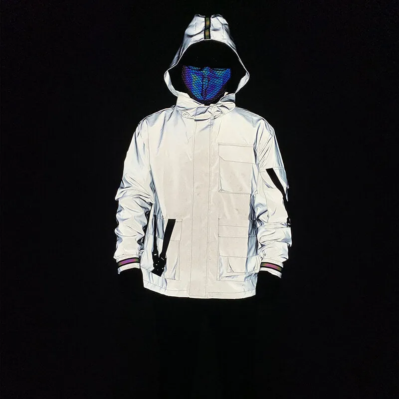 Colorful Multi-Pocket Reflective Techwear Jacket sold by GTHIC product image thumbnail 4