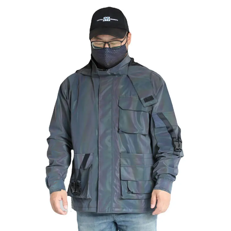 Colorful Multi-Pocket Reflective Techwear Jacket sold by GTHIC product image thumbnail 3