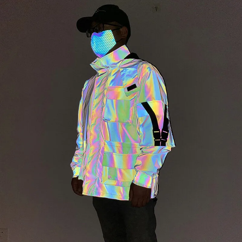 Colorful Multi-Pocket Reflective Techwear Jacket sold by GTHIC product image thumbnail 2