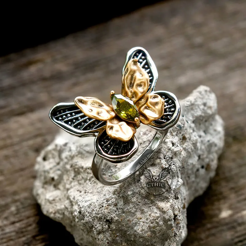 Vintage Butterfly Alloy Animal Open Ring sold by GTHIC