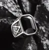 Masonic Gemstone Stainless Steel Ring sold by GTHIC