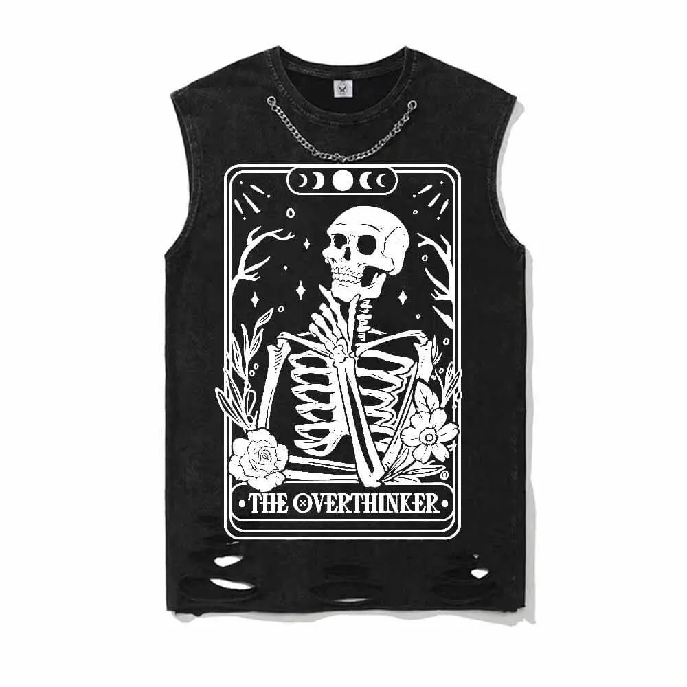 The Overthinker Tarot Card Vintage Washed T-shirt Vest Top sold by GTHIC product image thumbnail 2