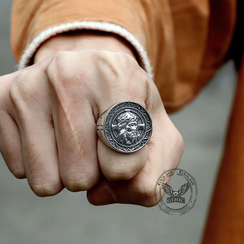 Jesus Christ Stainless Steel Cross Ring sold by GTHIC product image thumbnail 2