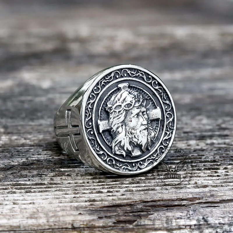 Jesus Christ Stainless Steel Cross Ring sold by GTHIC product image thumbnail 4