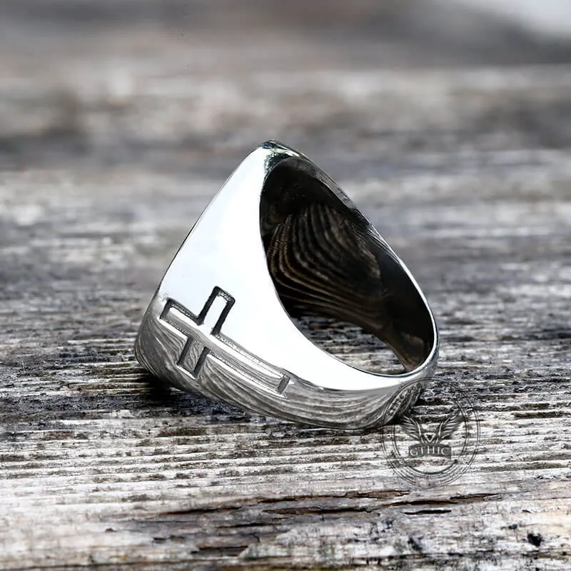 Jesus Christ Stainless Steel Cross Ring sold by GTHIC product image thumbnail 5