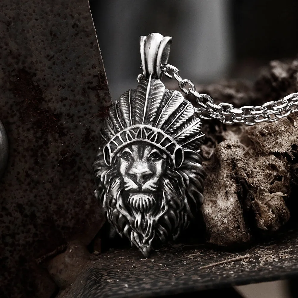 Indian Lion King Pure Tin Necklace sold by GTHIC