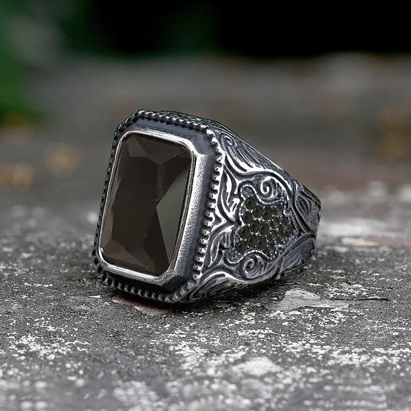Vintage Turquoise Inlaid Stainless Steel Ring sold by GTHIC product image thumbnail 3