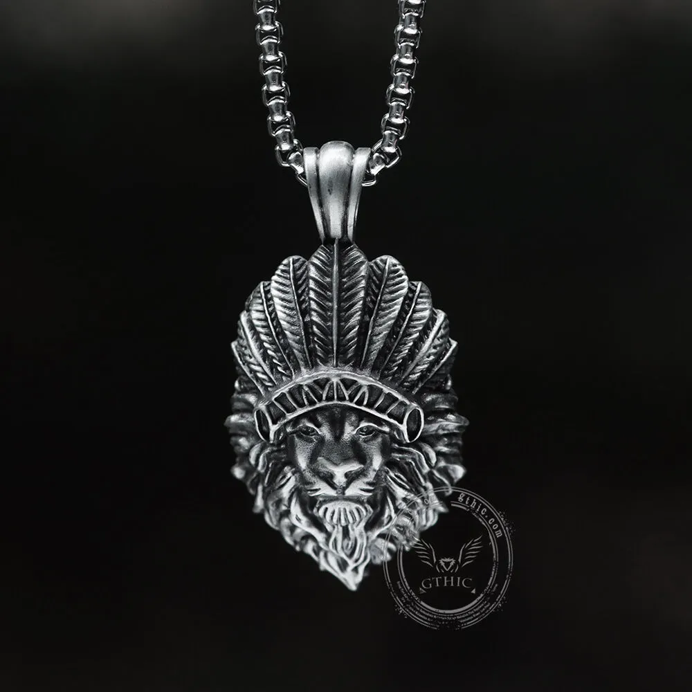 Indian Lion King Pure Tin Necklace sold by GTHIC product image thumbnail 3