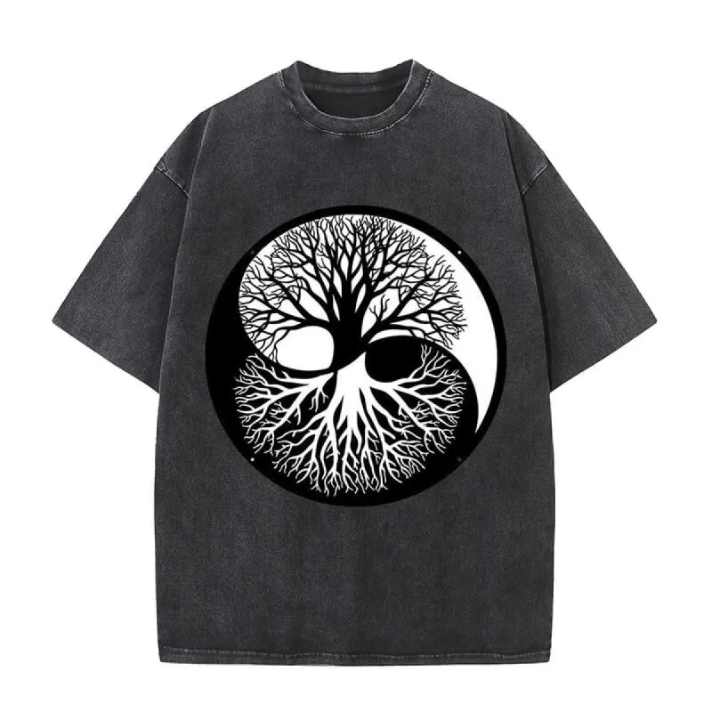 Tai Chi Tree Of Life Viking Washed T-shirt sold by GTHIC