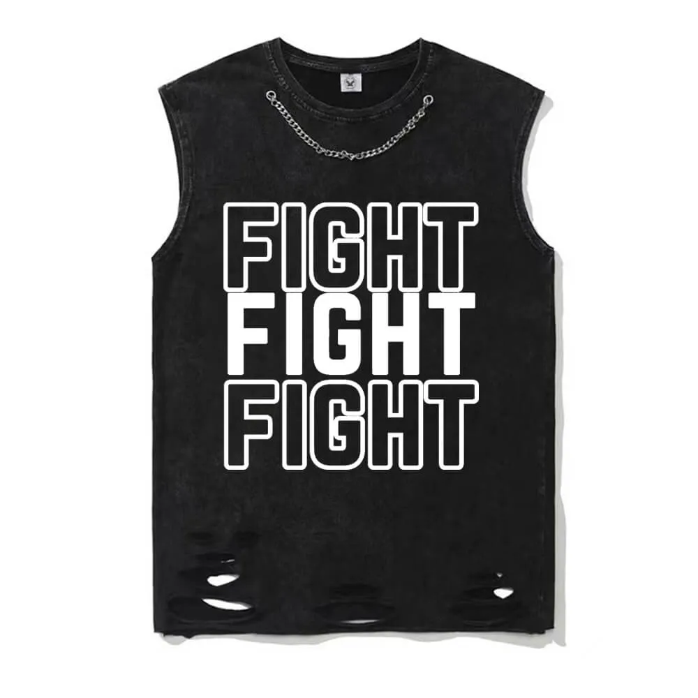 Fight Vintage Washed T-shirt Vest Top sold by GTHIC product image thumbnail 2