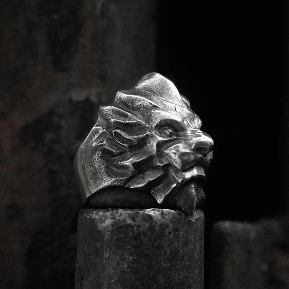 3D Lion Sterling Silver Beast Ring sold by GTHIC product image thumbnail 2