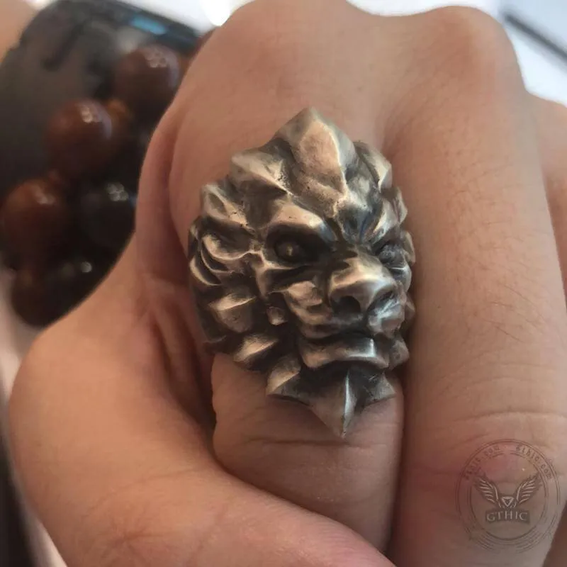 3D Lion Sterling Silver Beast Ring sold by GTHIC product image thumbnail 4