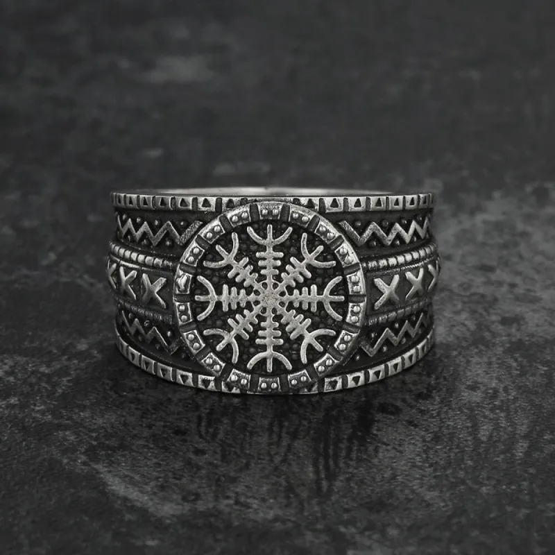 Norse Helm of Awe "Aegishjalmr" Sterling Silver Viking Ring sold by GTHIC