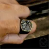 Cracked Stone Texture Sterling Silver Brass Ring sold by GTHIC