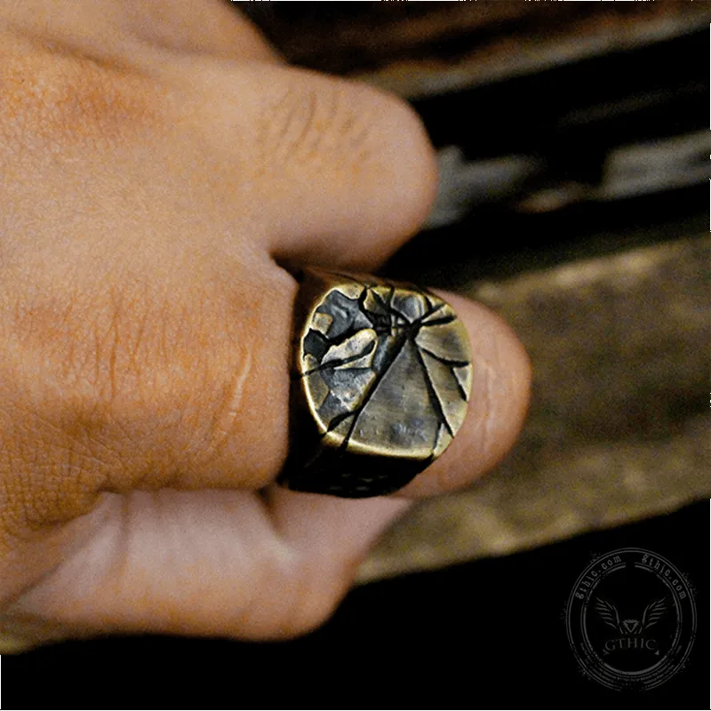 Cracked Stone Texture Sterling Silver Brass Ring sold by GTHIC product image thumbnail 5