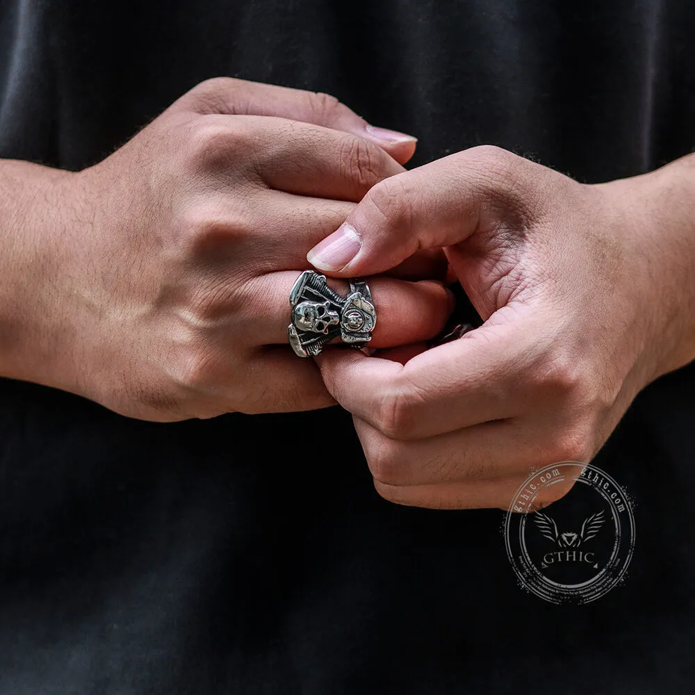 Engine Wrench Stainless Steel Skull Ring sold by GTHIC product image thumbnail 2