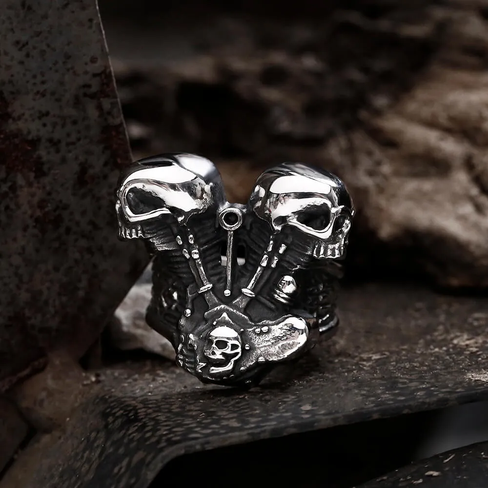 Engine Wrench Stainless Steel Skull Ring sold by GTHIC product image thumbnail 3