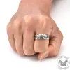 Vintage Nordic Runes Stainless Steel Viking Ring sold by GTHIC
