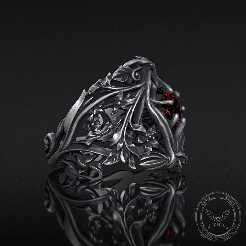 Vines Design Inlaid Gem Sterling Silver Ring sold by GTHIC product image thumbnail 4