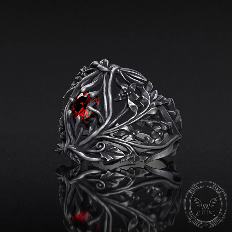 Vines Design Inlaid Gem Sterling Silver Ring sold by GTHIC product image thumbnail 2