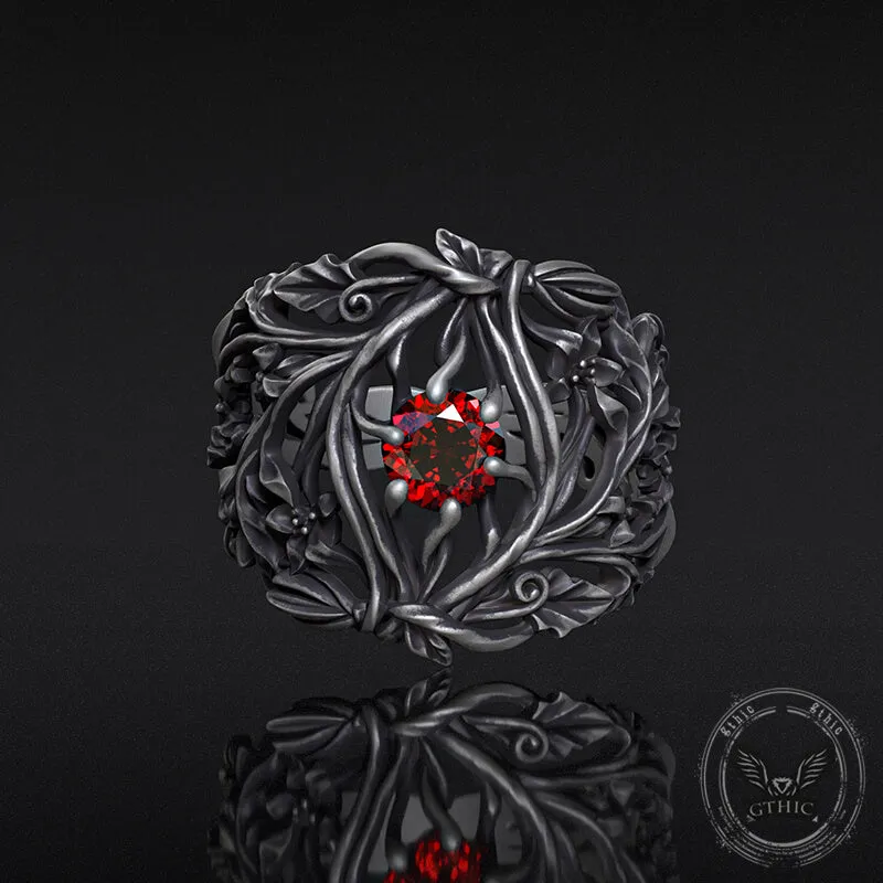 Vines Design Inlaid Gem Sterling Silver Ring sold by GTHIC product image thumbnail 3