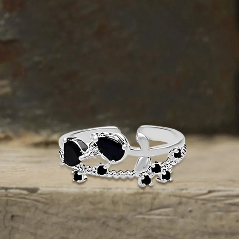 Flower Shape Alloy Adjustable Gothic Ring sold by GTHIC product image thumbnail 3