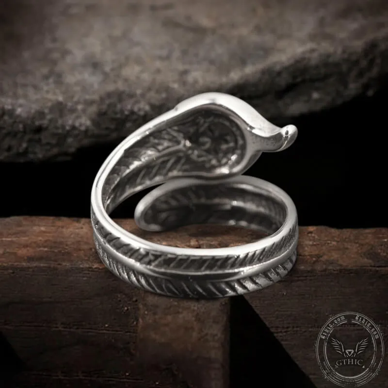 Vintage Turquoise Feather Stainless Steel Ring sold by GTHIC product image thumbnail 4