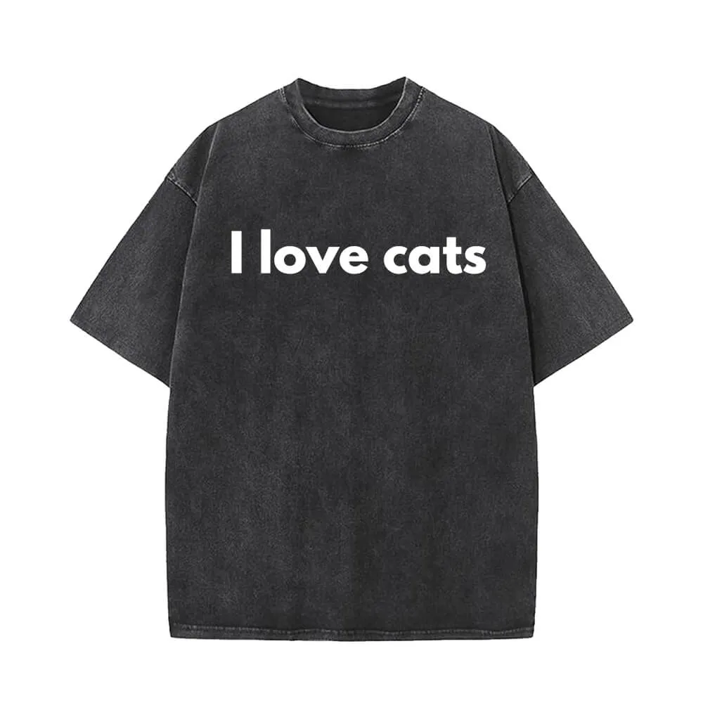 I Love Cats Vintage Washed T-shirt sold by GTHIC